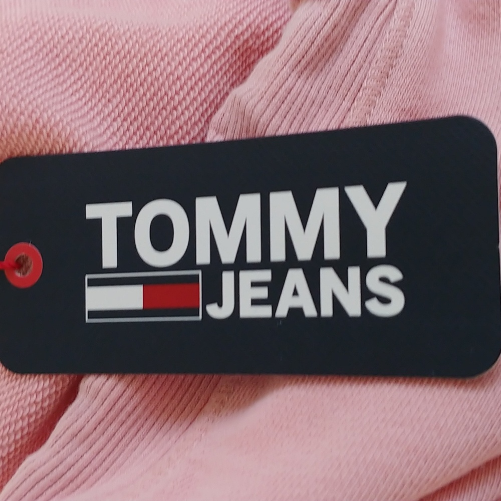 Tommy Jeans Pink Hoodie Sweatshirt/Dress. Size L. - Picture 9 of 11